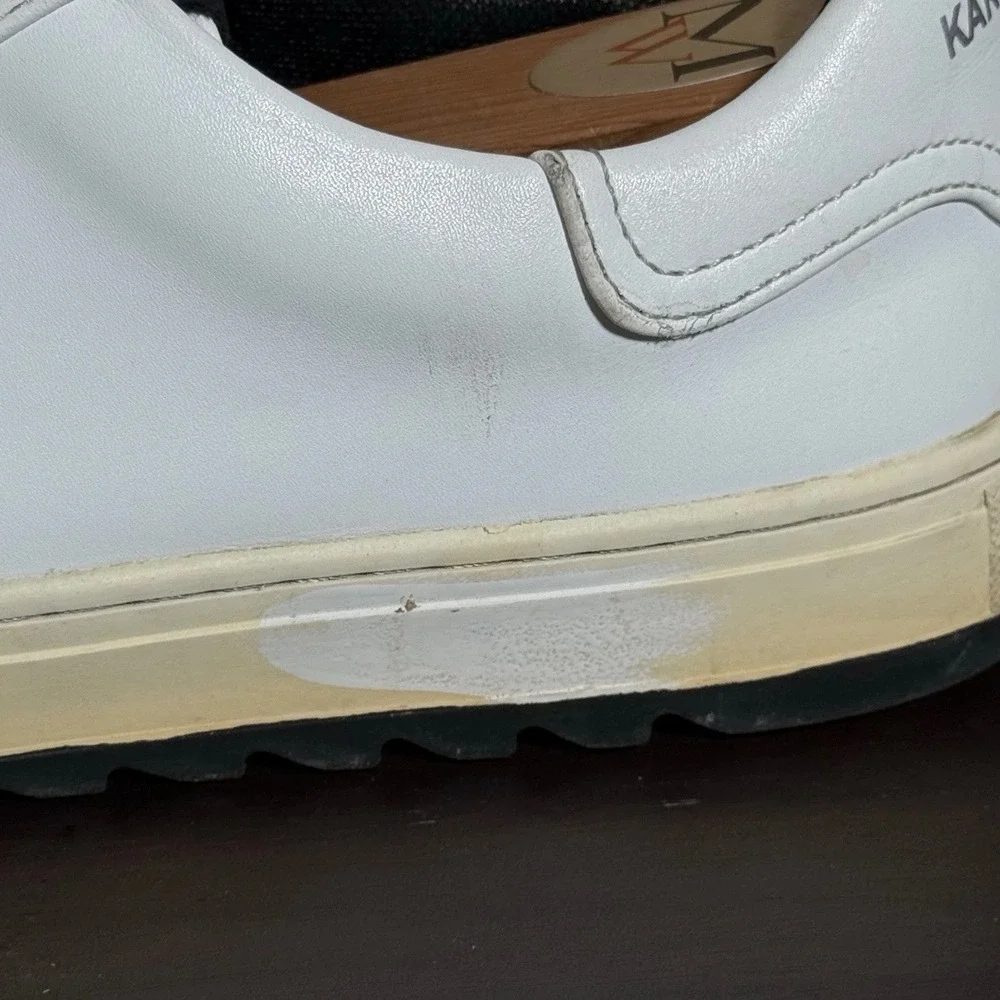Karl Lagerfeld Paris Sneakers Mens 10.5 (L) Logo Leather White Solid